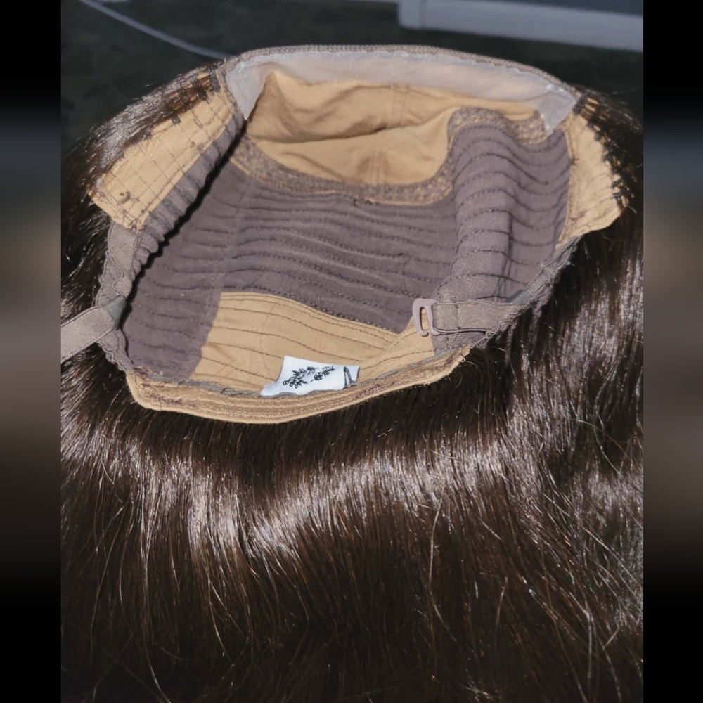 Tiffani Everyday Hat Wig By LU'S Wigs. Medium Brown Color. Human Hair Wig! - Picture 9 of 15
